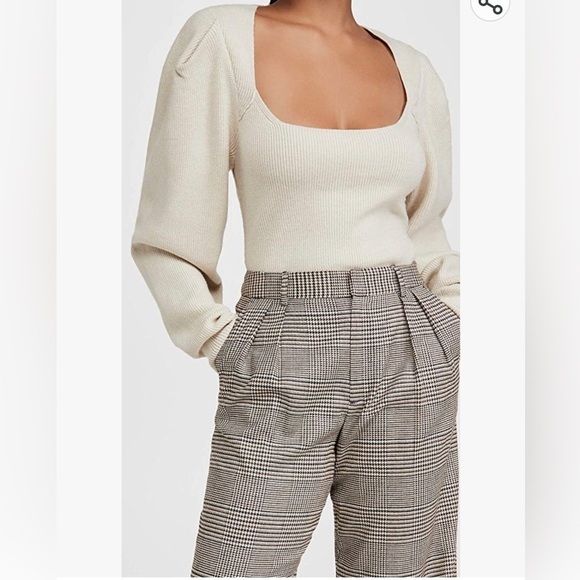 FREE PEOPLE SAFFRON cream ribbed oversized boho open back woman top NWT XL - Picture 2 of 9